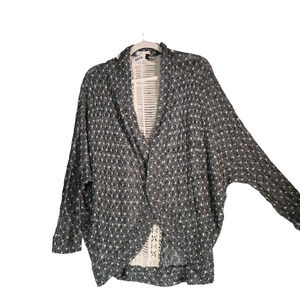 Entro Cardigan Sweater Women Small Gray Crochet Cozy Chic Boho Relaxed Soft Girl